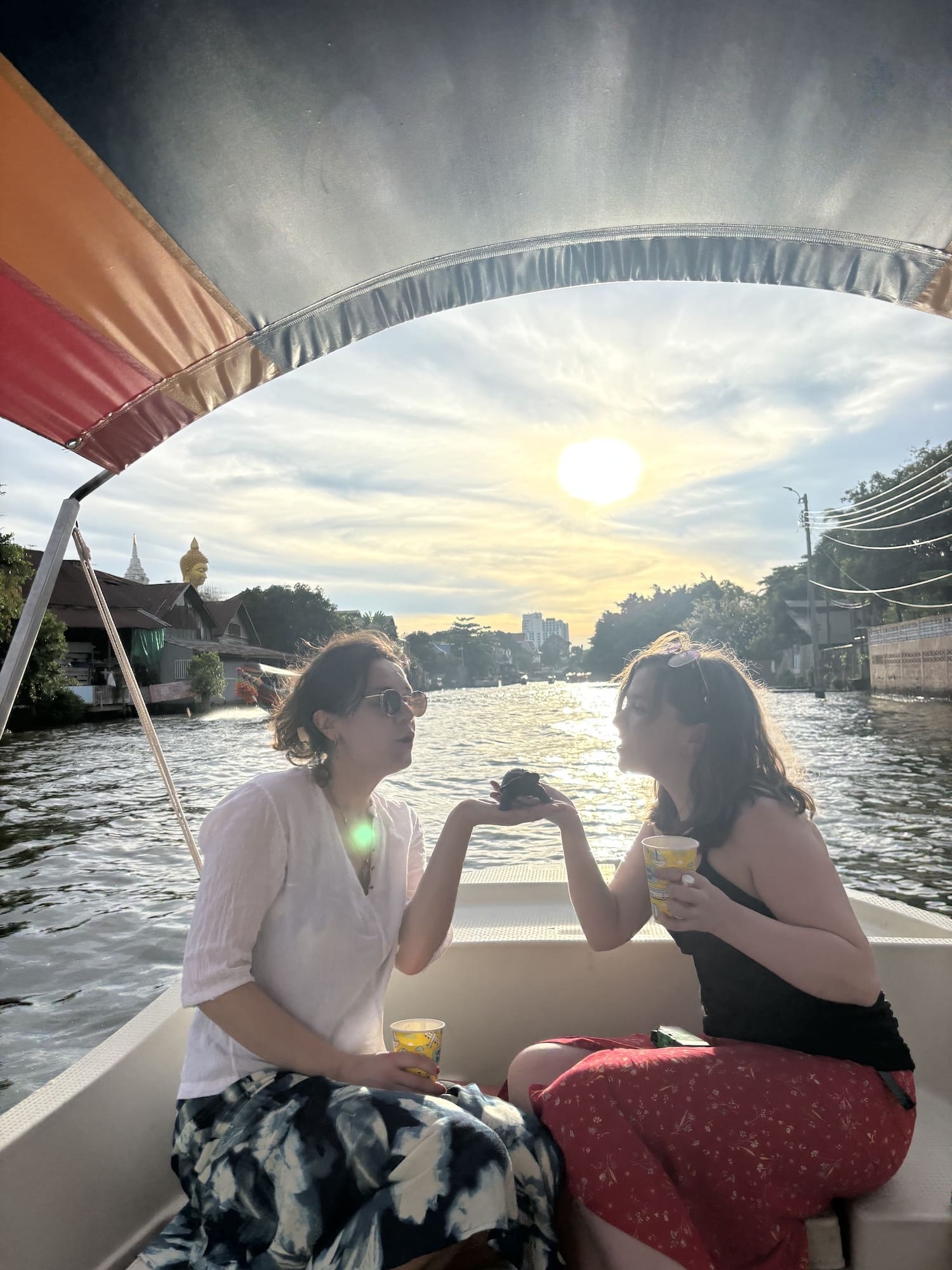Background for Riverside Reverie: A Bangkok Boat Dream